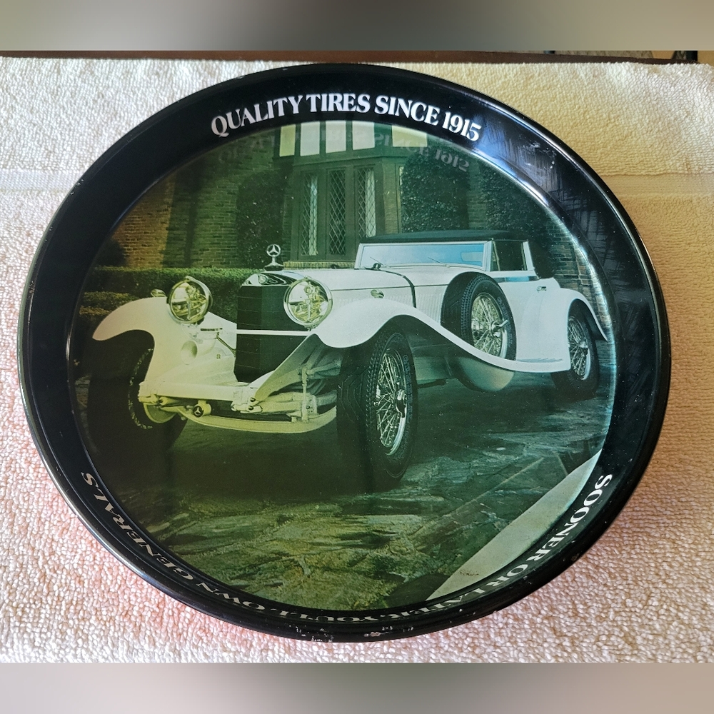 Vintage General Tire 1929 Mercedes-Benz SSK drophead coupe Collectible Tray